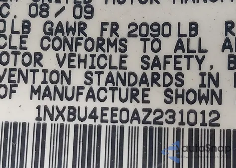 2010 Toyota Corolla Le from USA, damaged, VIN 1NXBU4EE0AZ231012